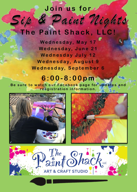 Sip and Paint nights in 2023 will be held May 17th, June 21st, July 12th, August 9th, and September 6th, from 6pm to 8pm at Vino Cappuccino. To sign up, please contact The Paint Shack.